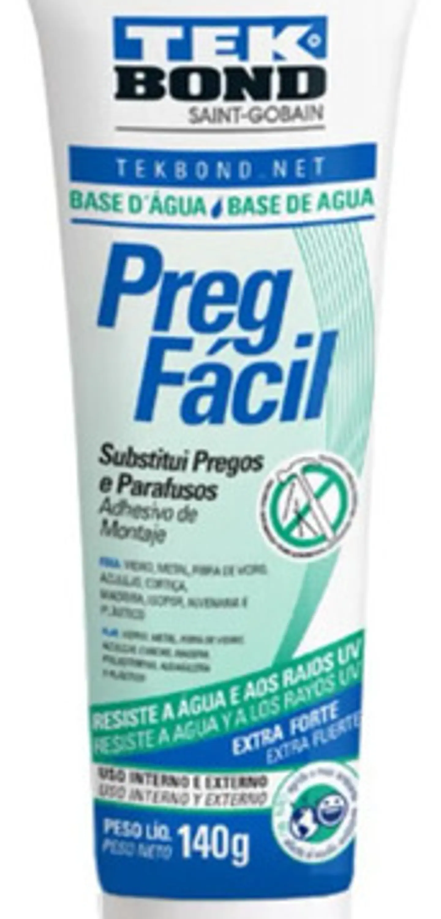 Adhesivo De Montaje Sin Clavos Pega Facil 140g Tekbond Tubo 7
