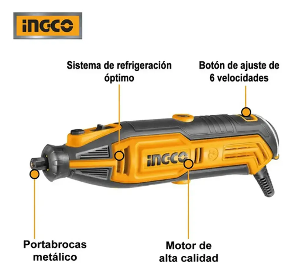 Mini Torno Multipropósito Ingco 130w + 109 Acc Mg13328 3