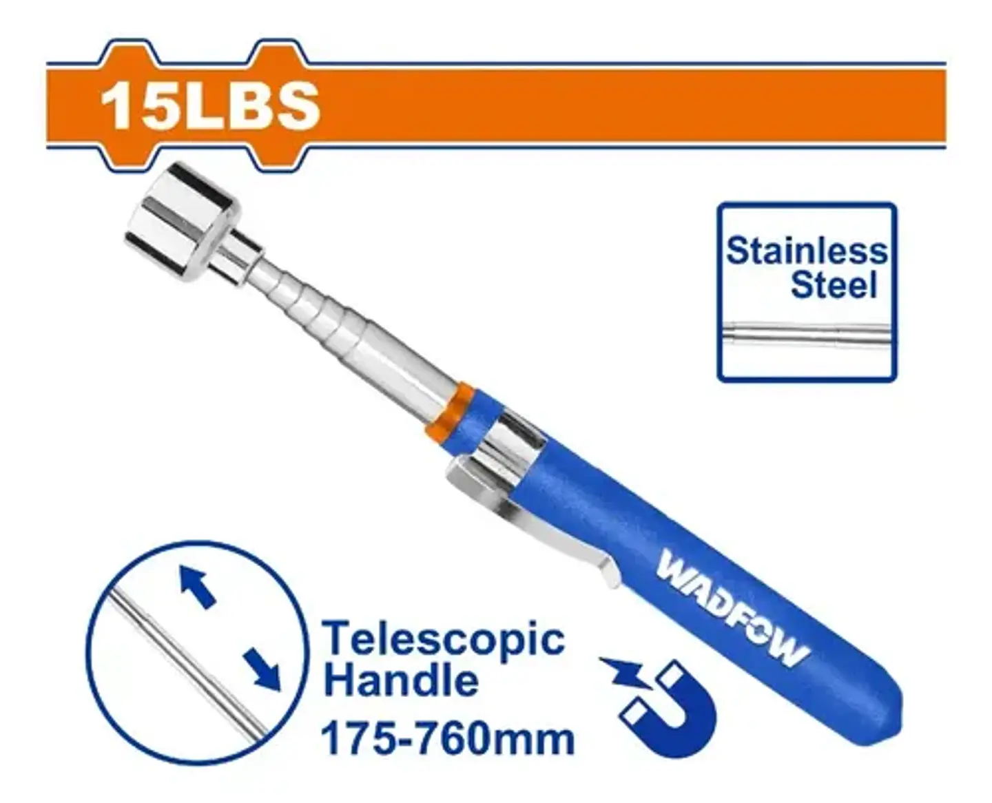 Recogedor Telescópico Magnético Wadfow 15 Lbs 175-760 Mm 2