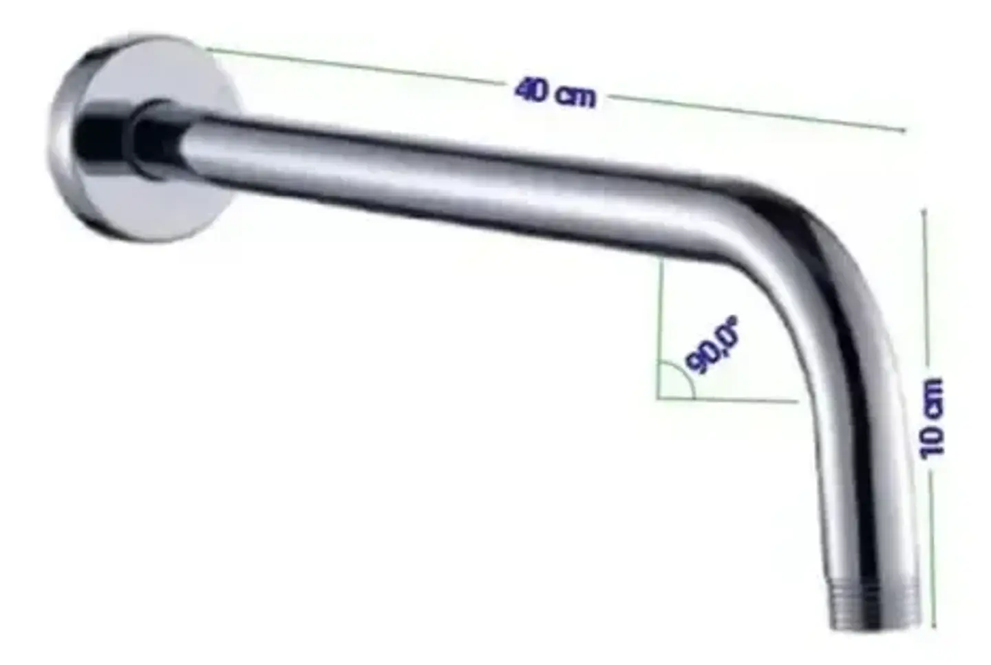 Brazo Largo Metalico Al Muro Para Plato Ducha 40 Cm Taumm 7