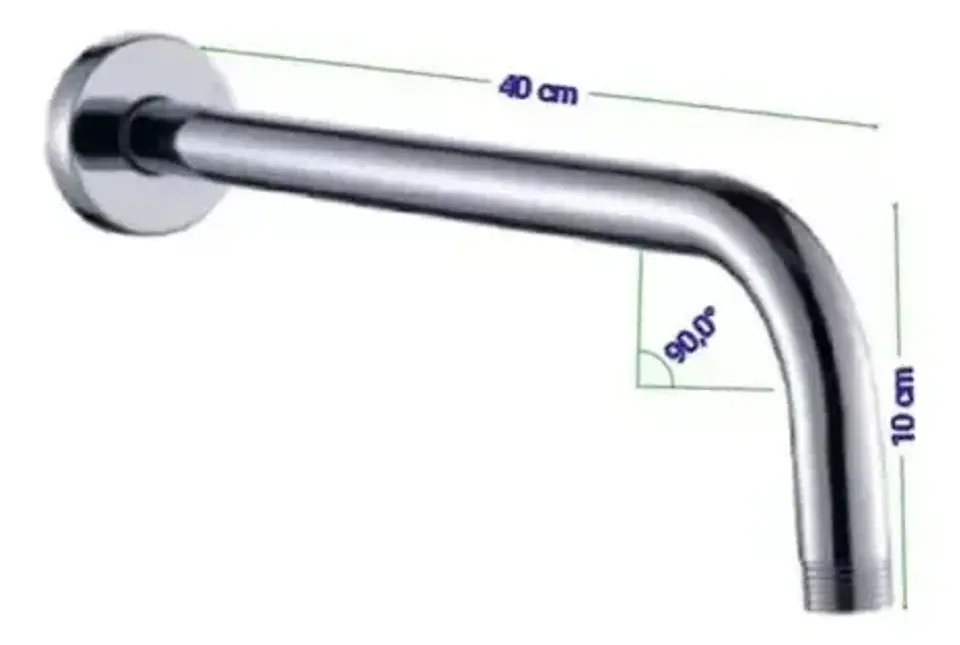 Brazo Largo Metalico Al Muro Para Plato Ducha 40 Cm Taumm 7