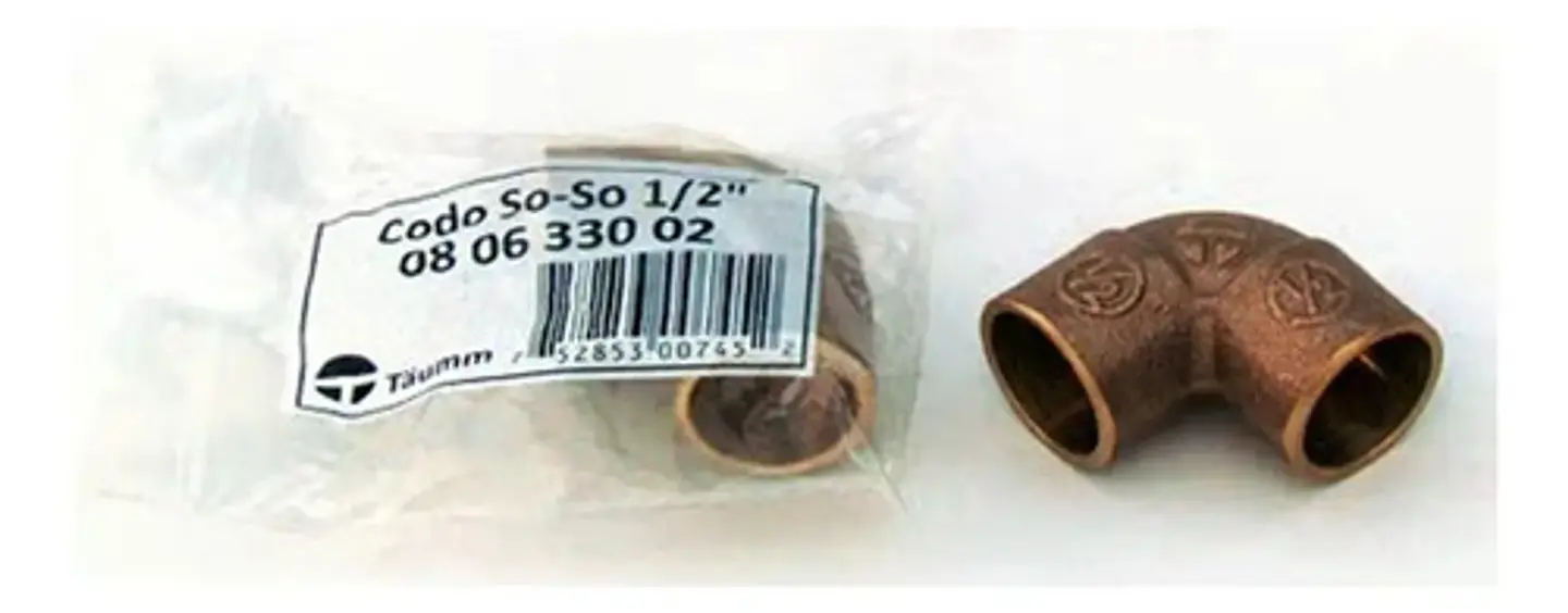 Pack 5 Codo De Bronce So-so 1/2 Taumm 3