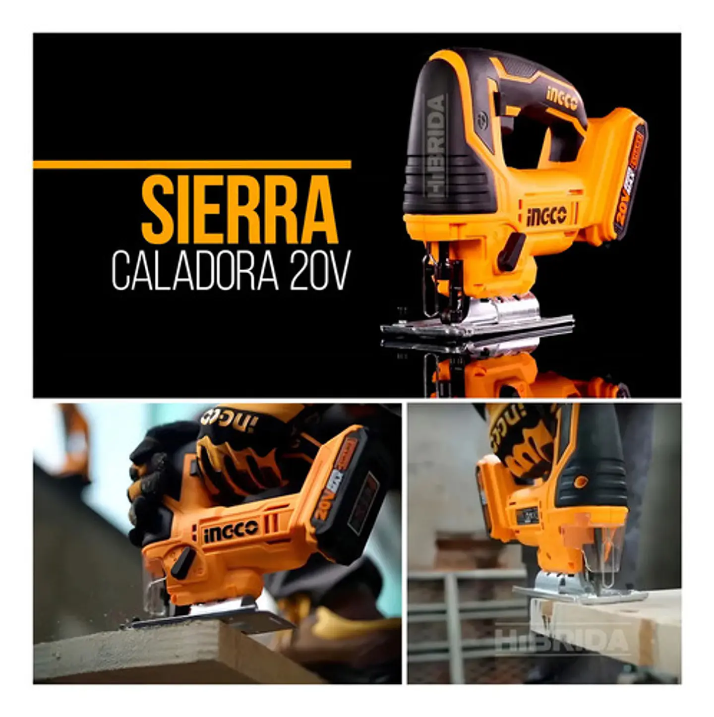 Sierra Caladora Inalámbrica Ingco 20v + 5 Sierras Cjsli8501 5