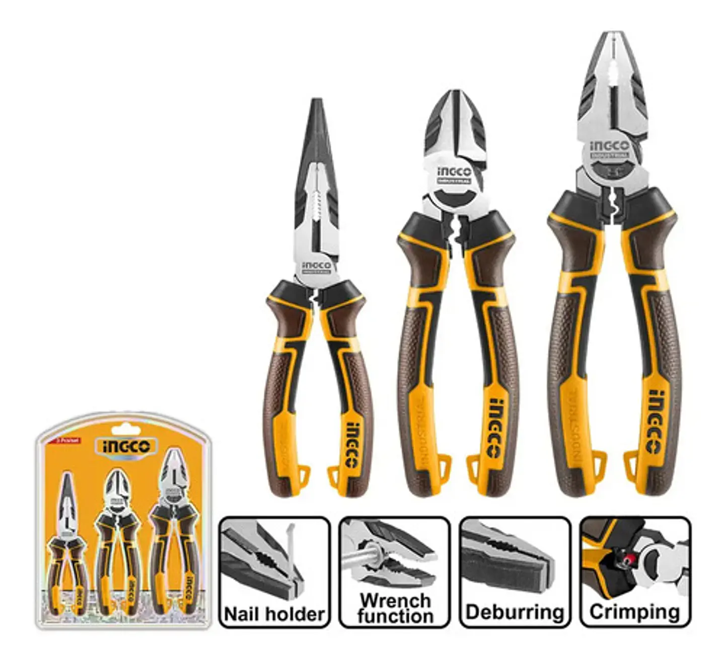 Set Juego De 3 Alicates Ingco Industrial 2831 Alta Resistenc 1