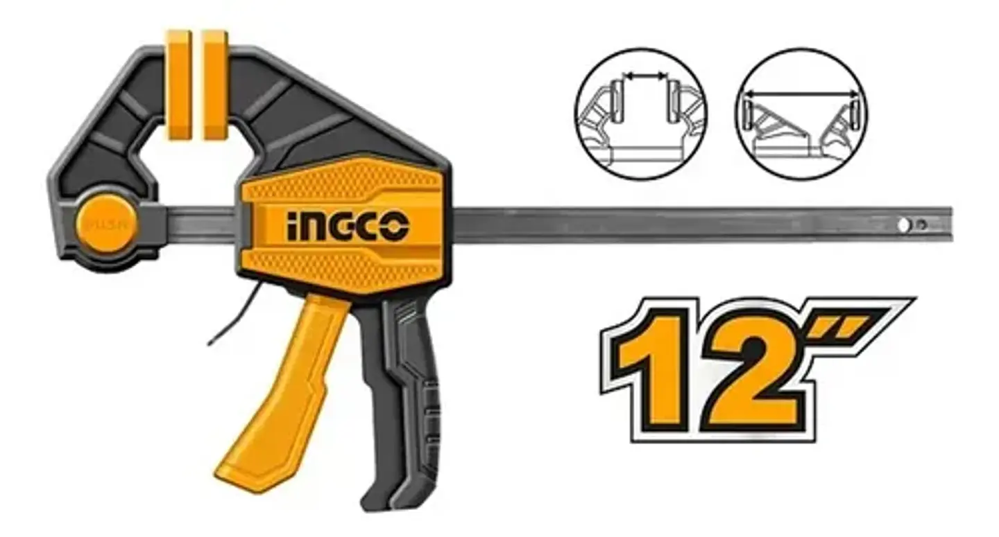 Prensa Sargento Rapida Industrial Ingco 63x300 Mm Hqbc01602 7