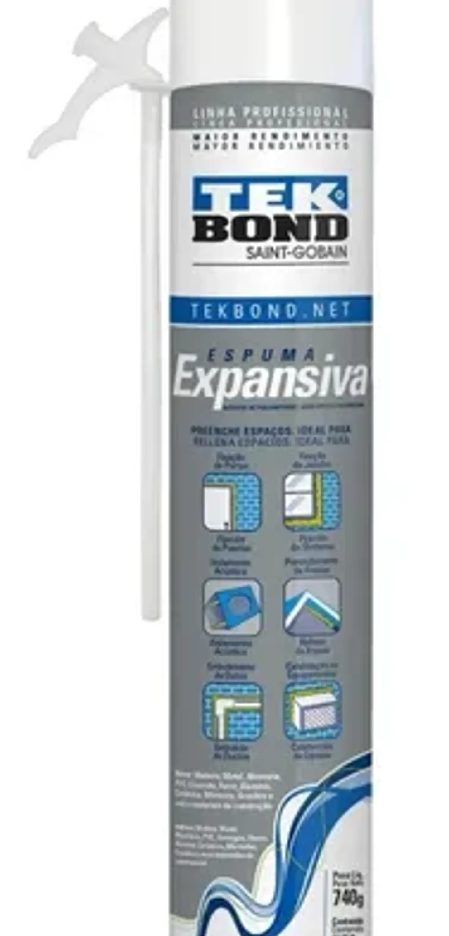 Espuma Expansiva Pu Tekbond 740 G / 750 Ml Uso Profesional 2