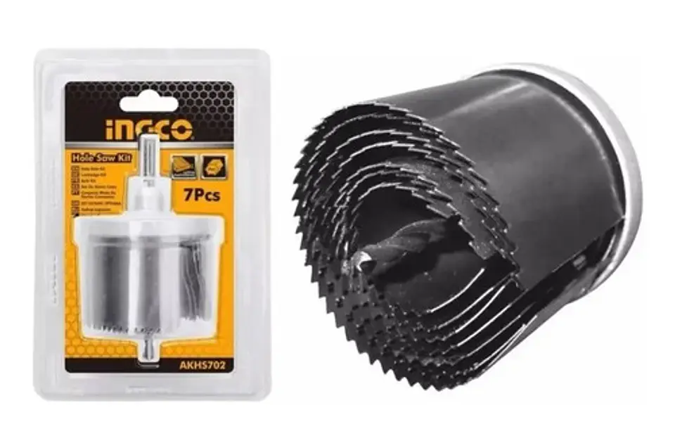 Set Juego 7 Brocas Sierra Copa Ingco 26 - 63 Mm Para Madera 1