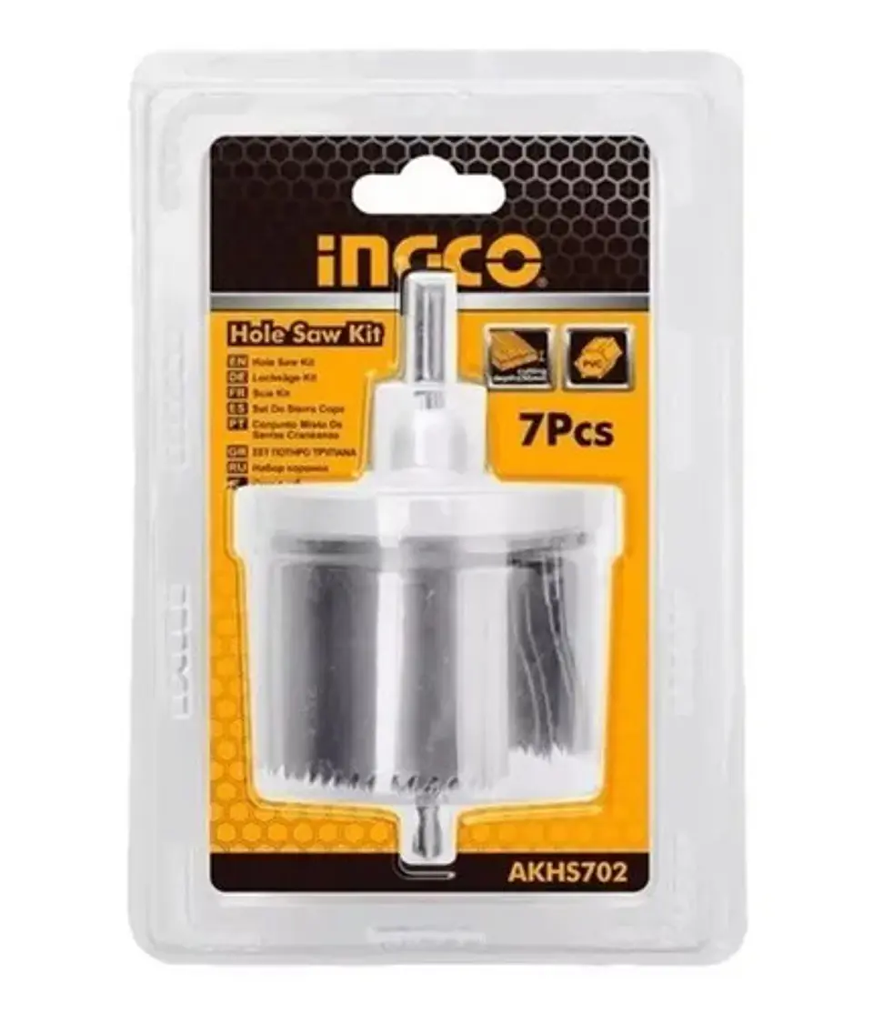 Set Juego 7 Brocas Sierra Copa Ingco 26 - 63 Mm Para Madera 6