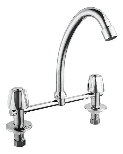 Llave Combinación Lavaplatos Antonella Alta Taumm Plateado