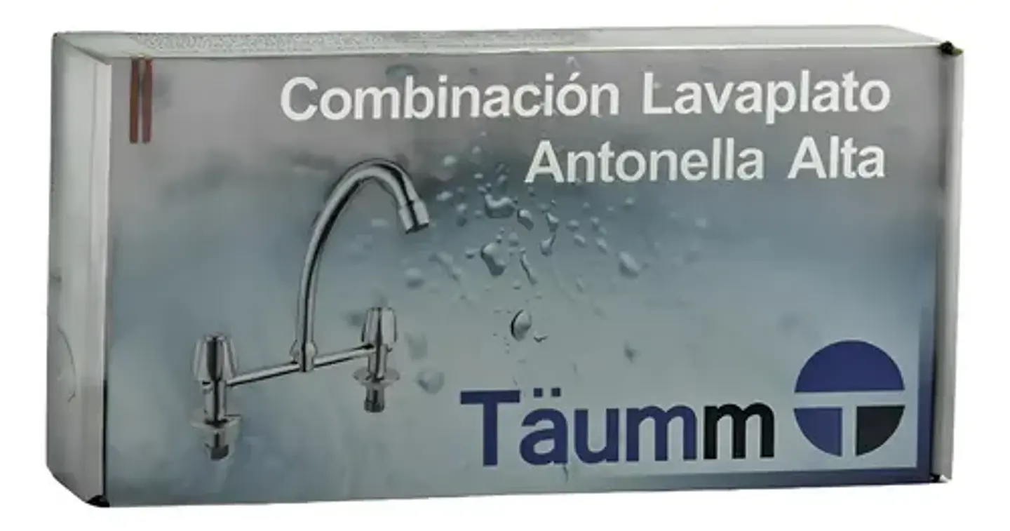 Llave Combinación Lavaplatos Antonella Alta Taumm Plateado 2