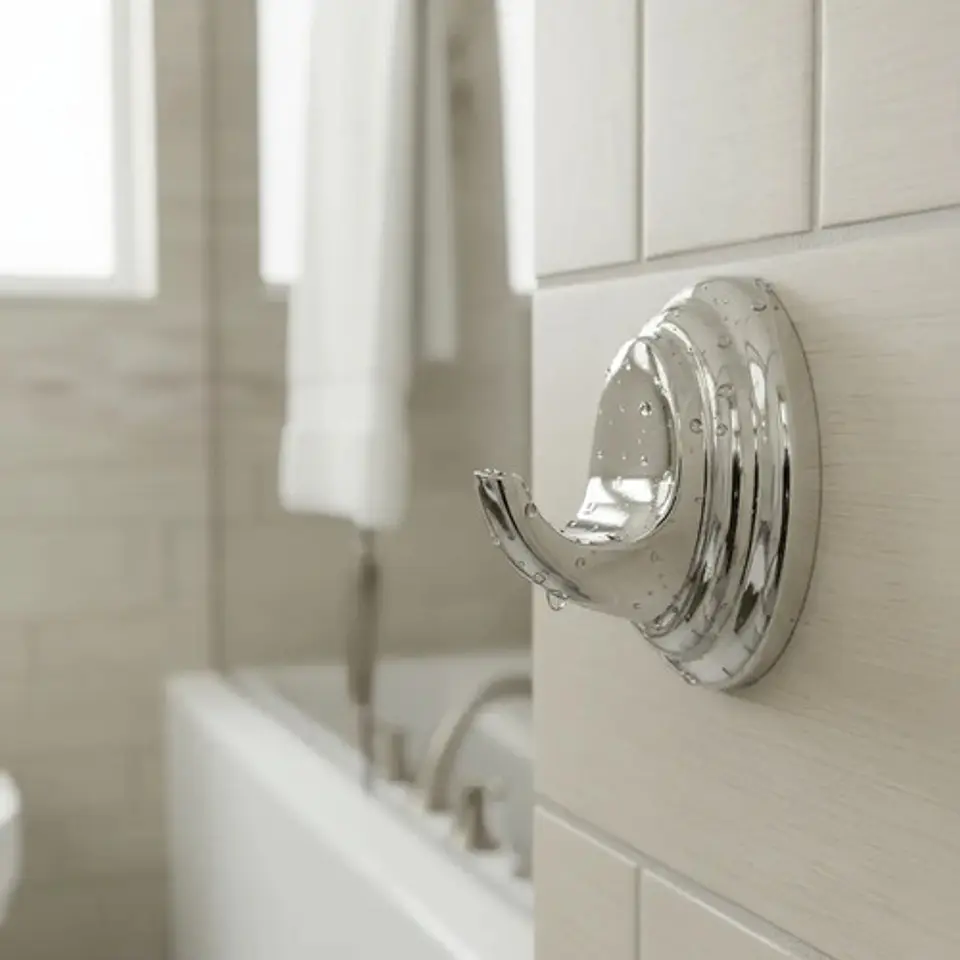 Perchero De Baño Linea Colomba Taumm Metalico Cromado 1