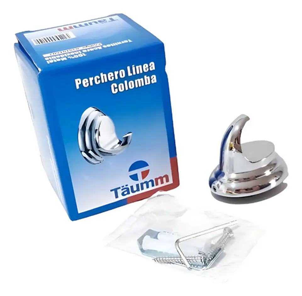 Perchero De Baño Linea Colomba Taumm Metalico Cromado 5