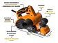 Cepillo Eléctrico Industrial Ingco 1050w + Acces Pl10508-7 - Miniatura 2