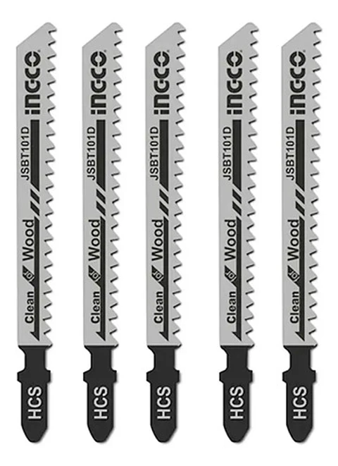 Set Jgo De Hojas Para Sierra Caladora P/ Madera 5 Pcs Ingco