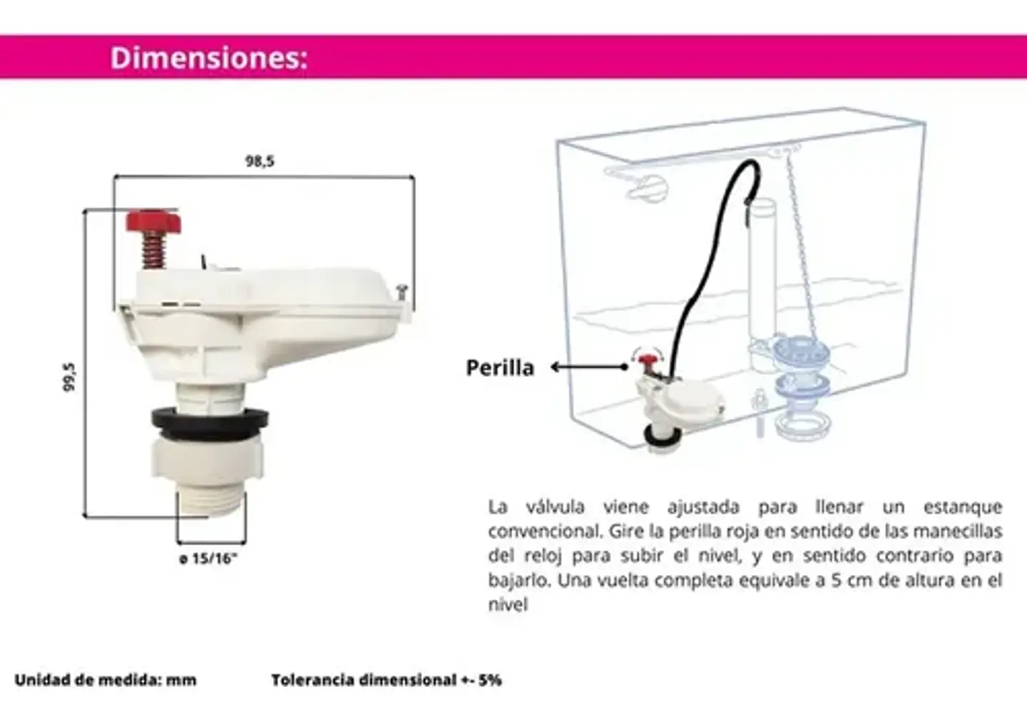 Valvula De Carga Simple Para Wc Taumm 2