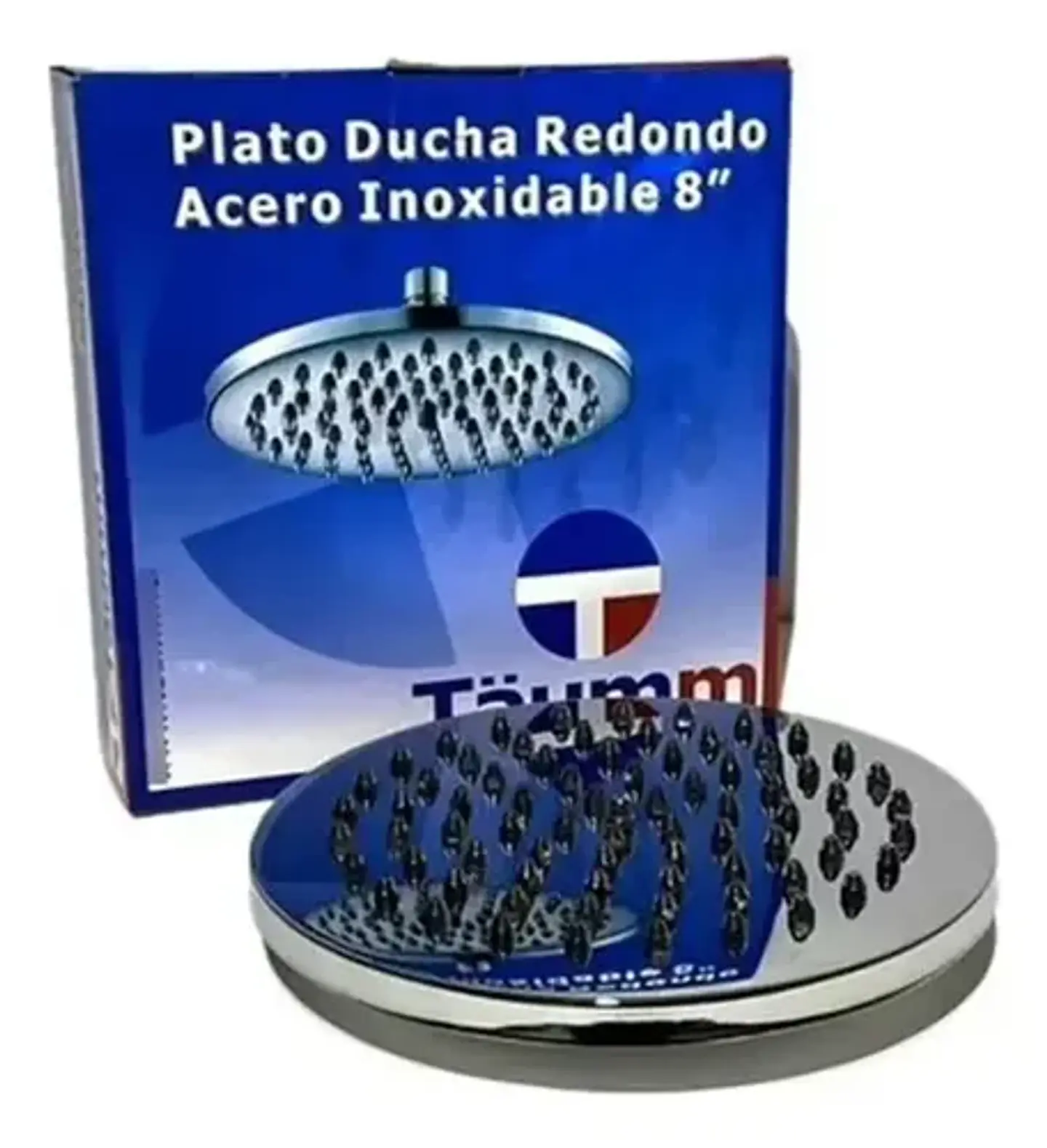 Plato Ducha Redondo Acero Inox 8 Taumm Plateado 3