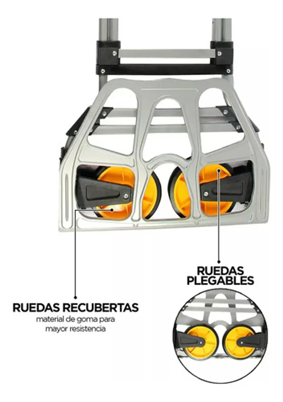 Carro Plegable Tipo Yegua Con Asa Acero 150 Kg 52x50x115 Cm 4