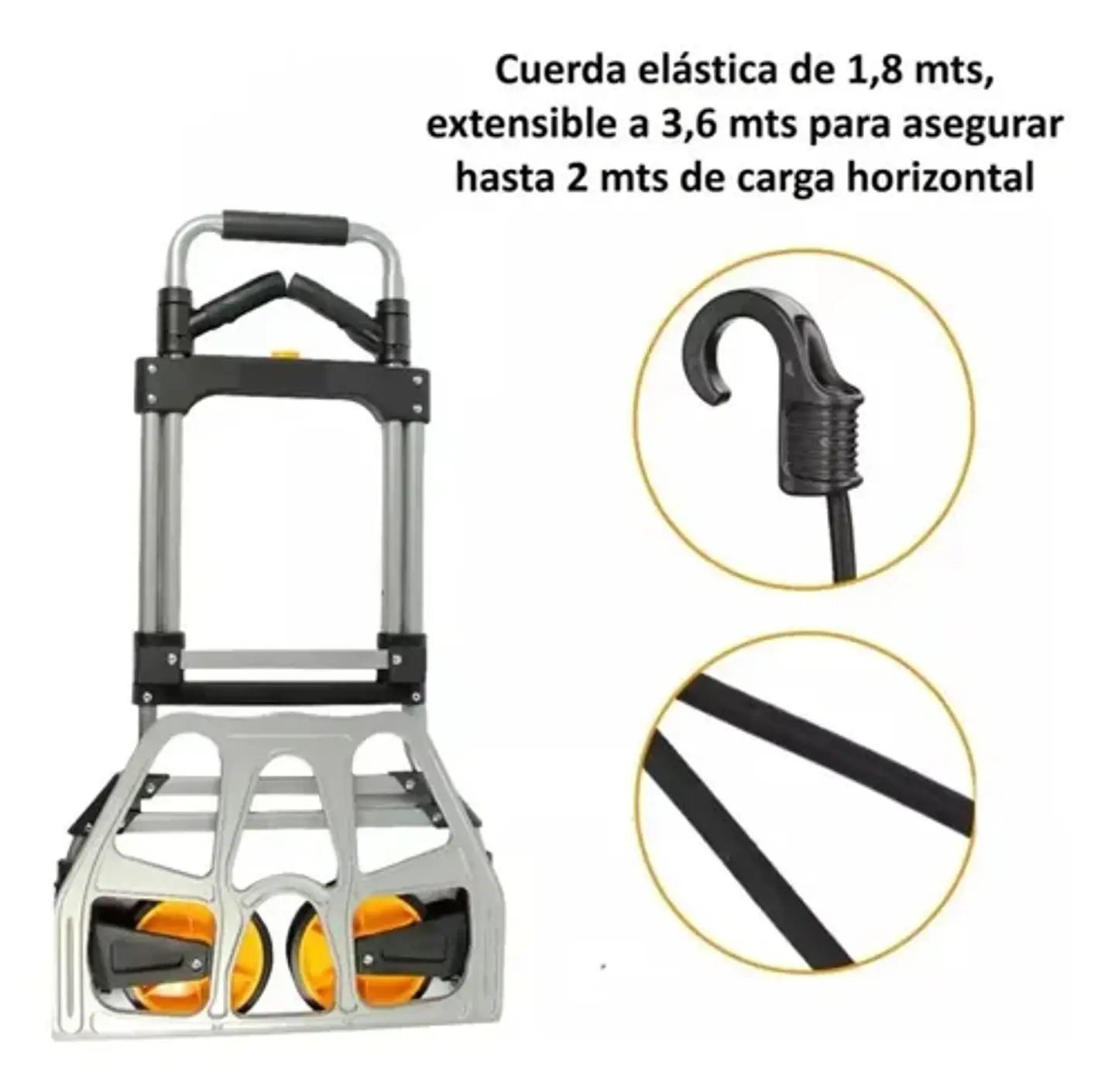 Carro Plegable Tipo Yegua Con Asa Acero 150 Kg 52x50x115 Cm 8