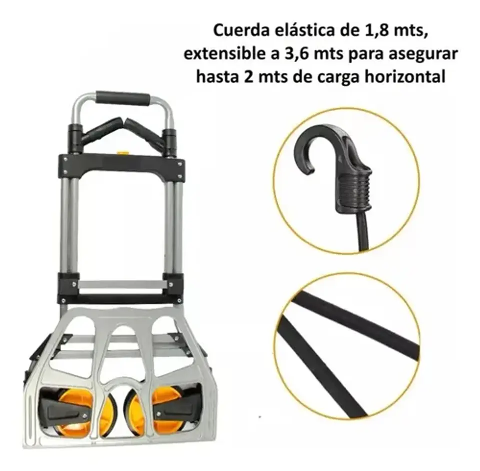Carro Plegable Tipo Yegua Con Asa Acero 150 Kg 52x50x115 Cm 8