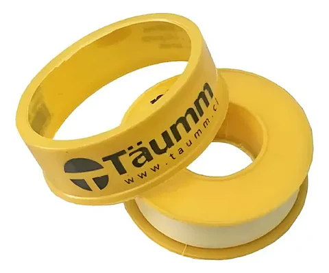 Pack 5 Teflon Amarillo 1/2 PuLG Taumm Espes 0.100 Mm 6.6 Mts