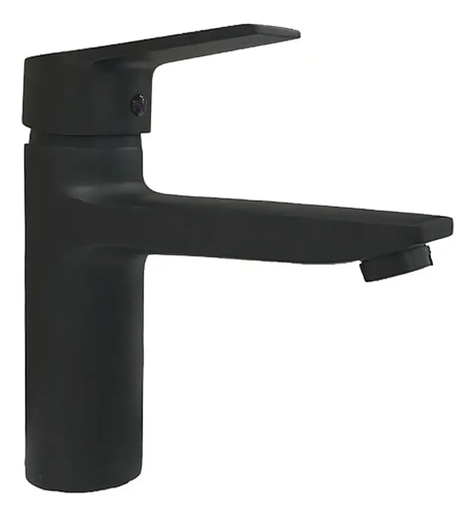 Llave Monomando Lavatorio Notte Acabado Mate Negro Taumm 2