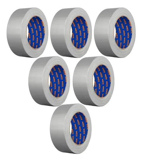Pack 6 Cinta Adhesiva Multiuso 48mm 25 M Gris Wadfow Wvt2h12