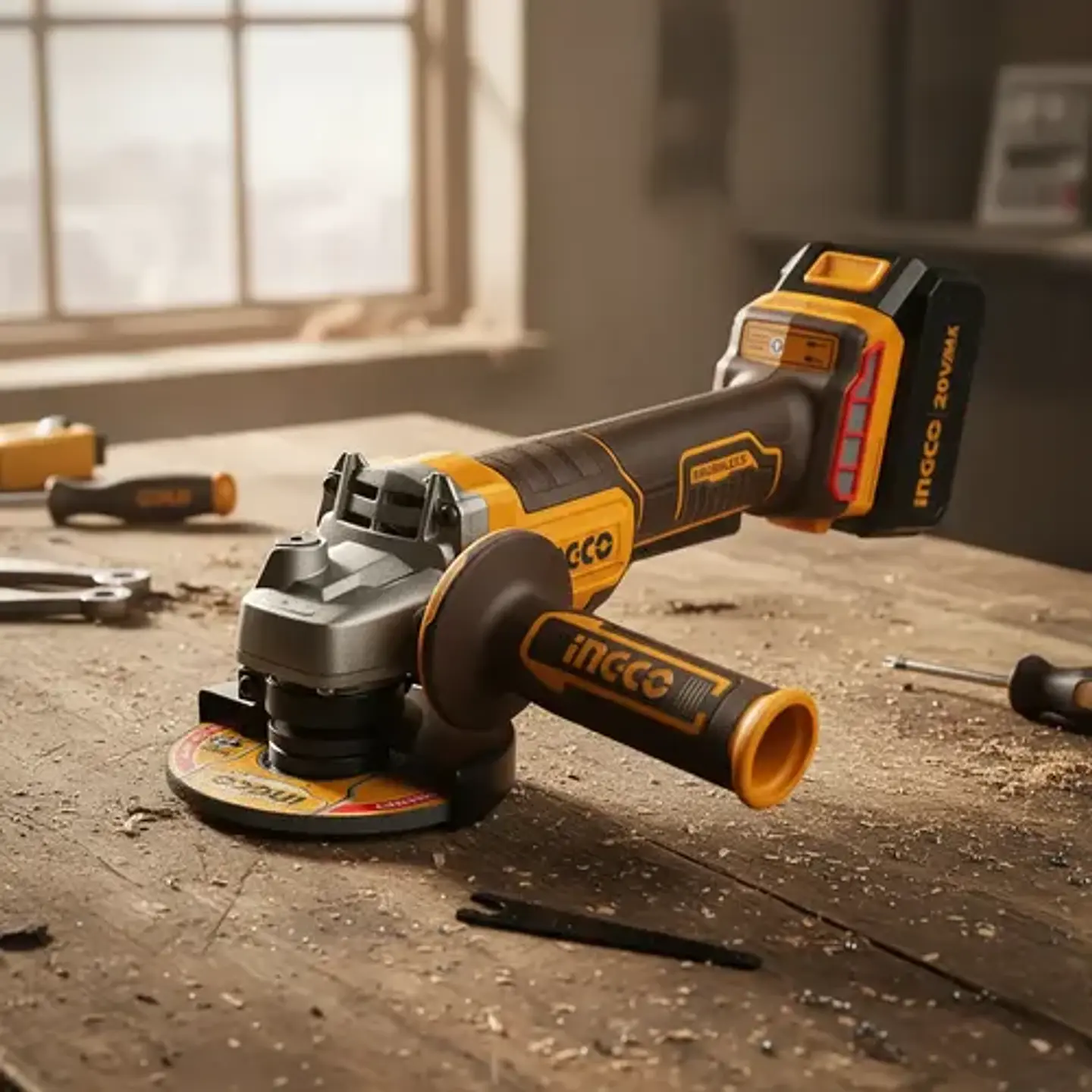 Esmeril Inalámbrico Ingco 4 1/2 20v Brushless Cagli211156 1