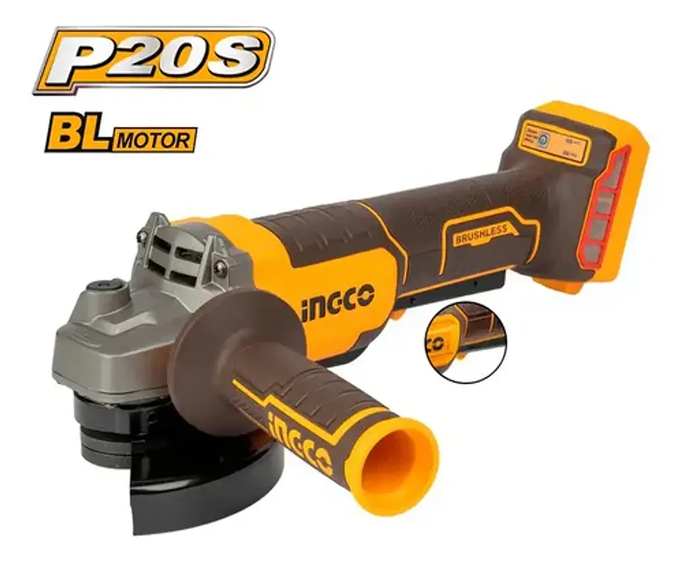 Esmeril Inalámbrico Ingco 4 1/2 20v Brushless Cagli211156 7