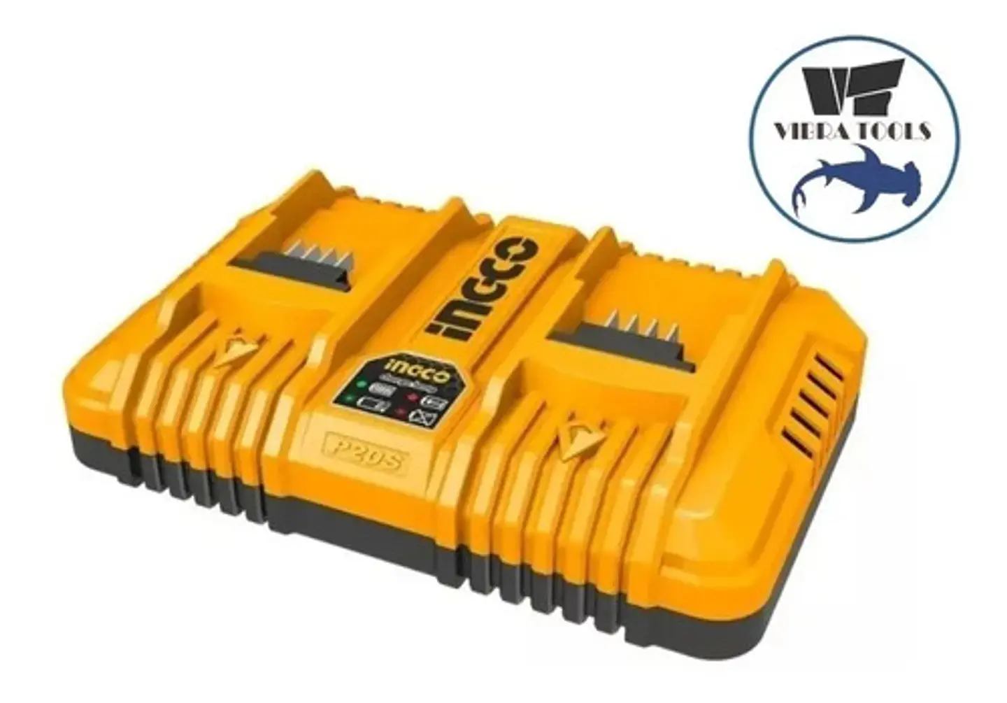 Cargador Rápido Doble Baterías 20v Ingco 2/4/5 Ah Industrial 2