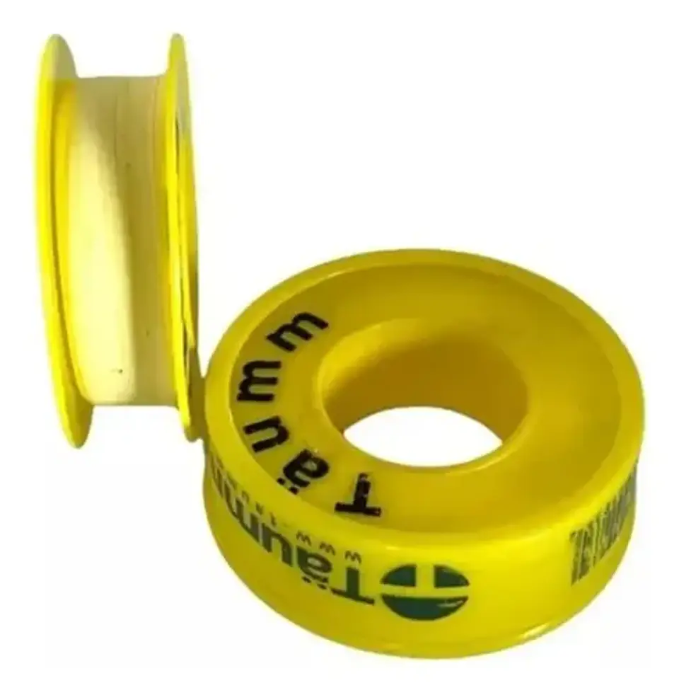 Pack 5 Teflon Amarillo 3/4 PuLG Taumm Espes 0.100 Mm 6.6 Mts 3
