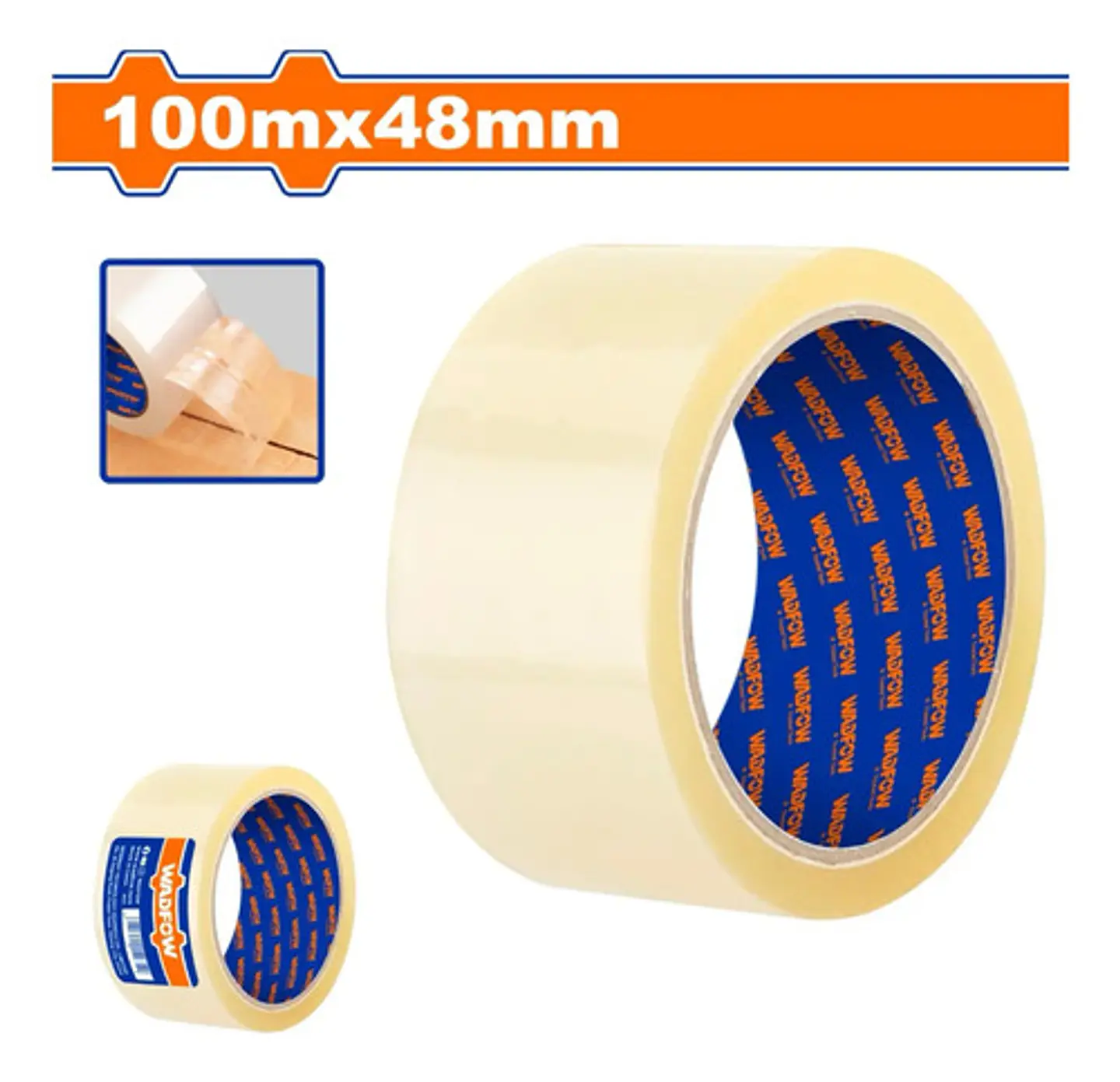 Pack 6 Cinta Adhesiva De Embalaje 48 Mm 100 M Transp Wadfow  2