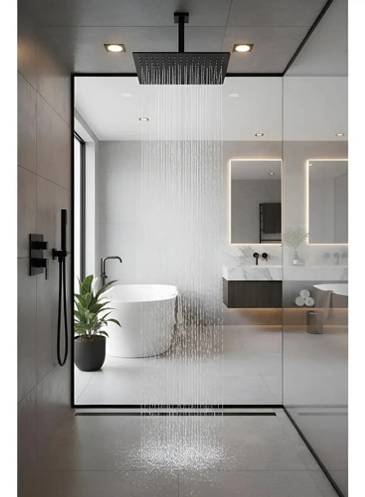 Plato Para Ducha Cuadrado 25 Cm Schwarz Taumm Negro Mate 5