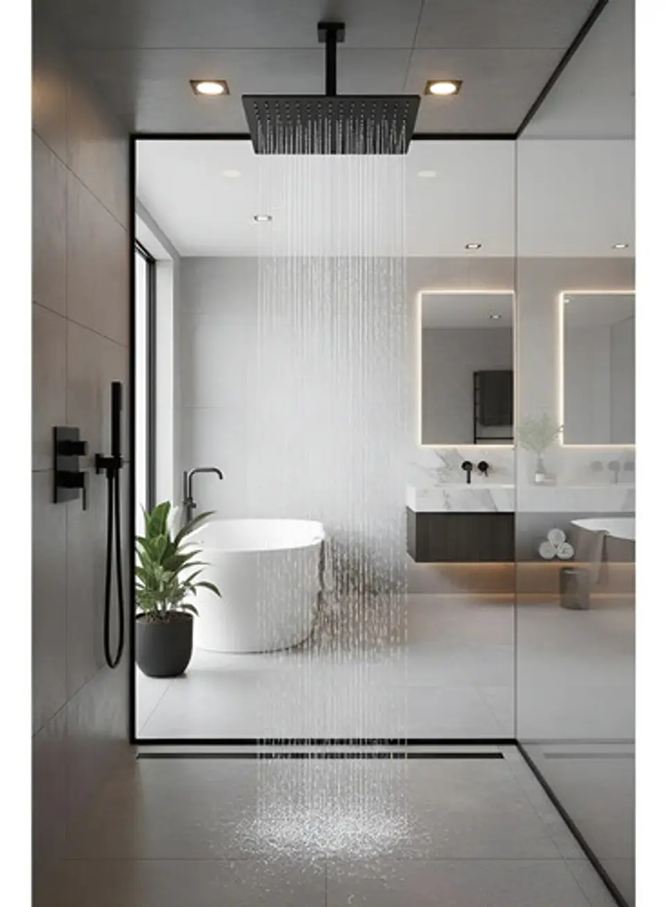 Plato Para Ducha Cuadrado 25 Cm Schwarz Taumm Negro Mate 5