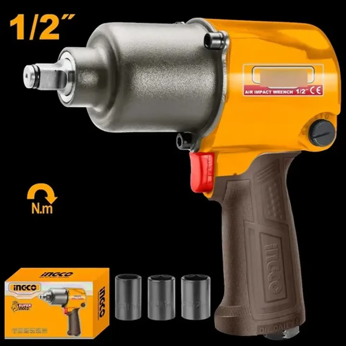Llave Pistola De Impacto Neumatica 1/2 610 Nm Ingco Aiw12562 2