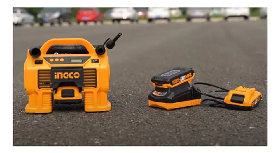 Kit Compresor Inalámbrico Ingco 20v 160 Psi + Bat+ Carg+ Acc 2