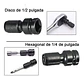 Adaptador De Impacto De 1/2 Pulgada A Punta Hexagonal 1/4 Negro - Miniatura 8