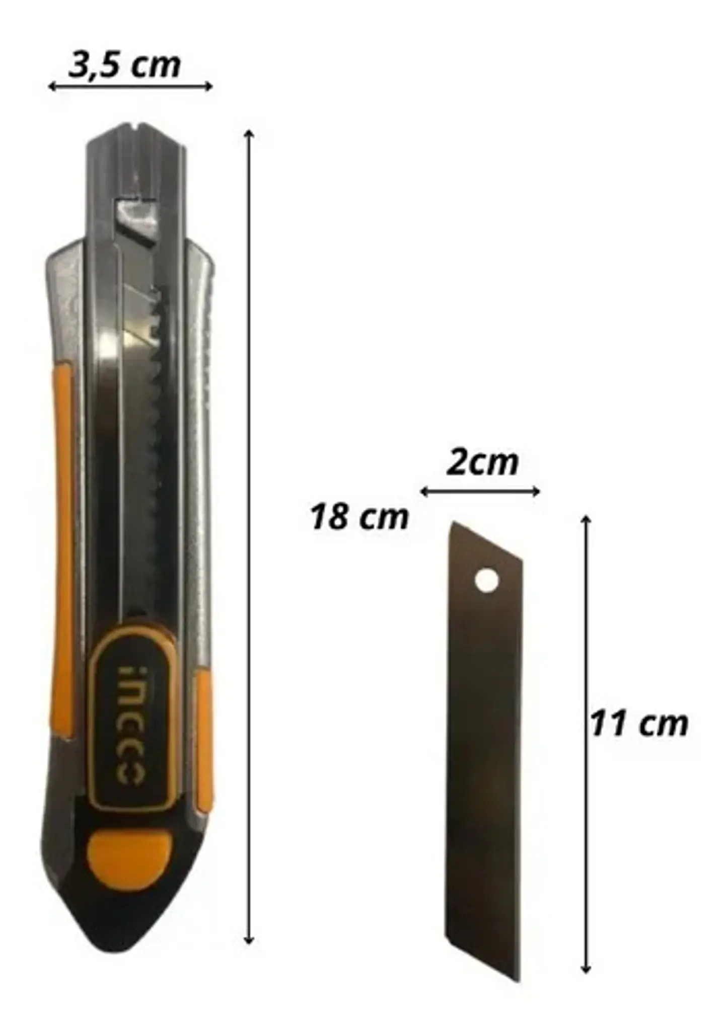 Corta Carton Cuchillo Cartonero 18mm X 100mm Ingco Hkns1808 9