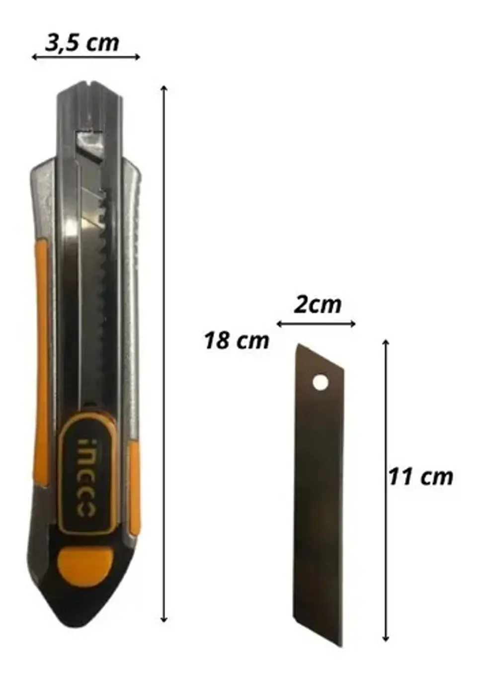 Corta Carton Cuchillo Cartonero 18mm X 100mm Ingco Hkns1808 9