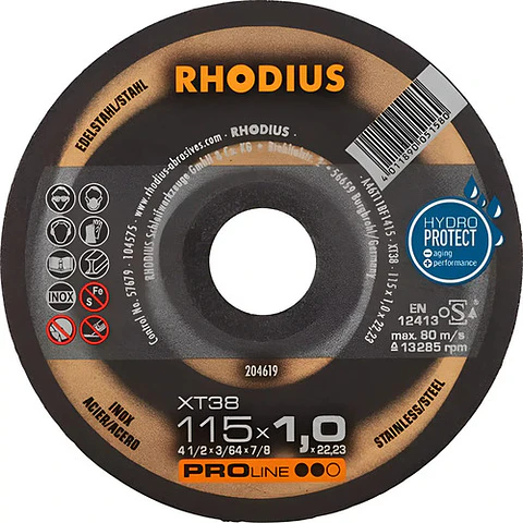 Disco Corte Acero Metal Xt38 4 1/2 115mm Rhodius Proline Ii