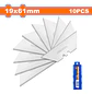 Set Pack 10 Und Repuesto Cuchillo Cartonero Wadfow 61x19 Mm - Miniatura 6