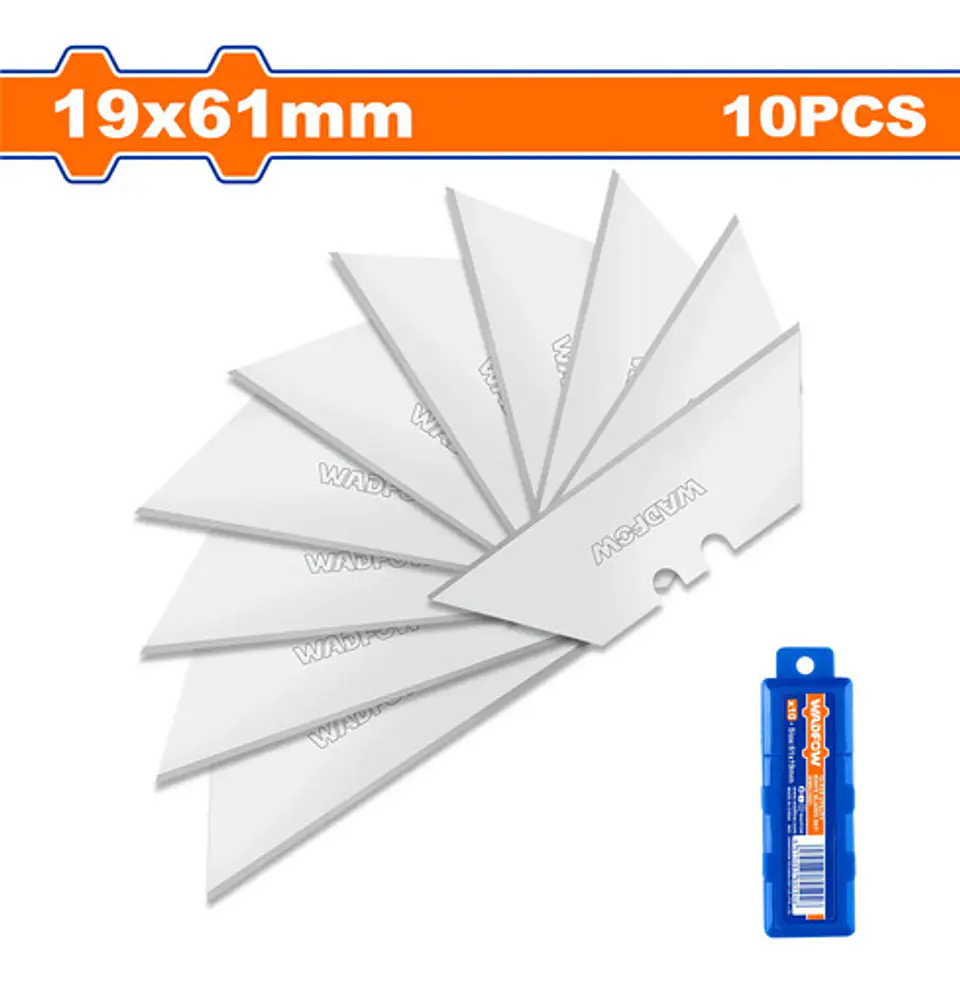 Set Pack 10 Und Repuesto Cuchillo Cartonero Wadfow 61x19 Mm 6
