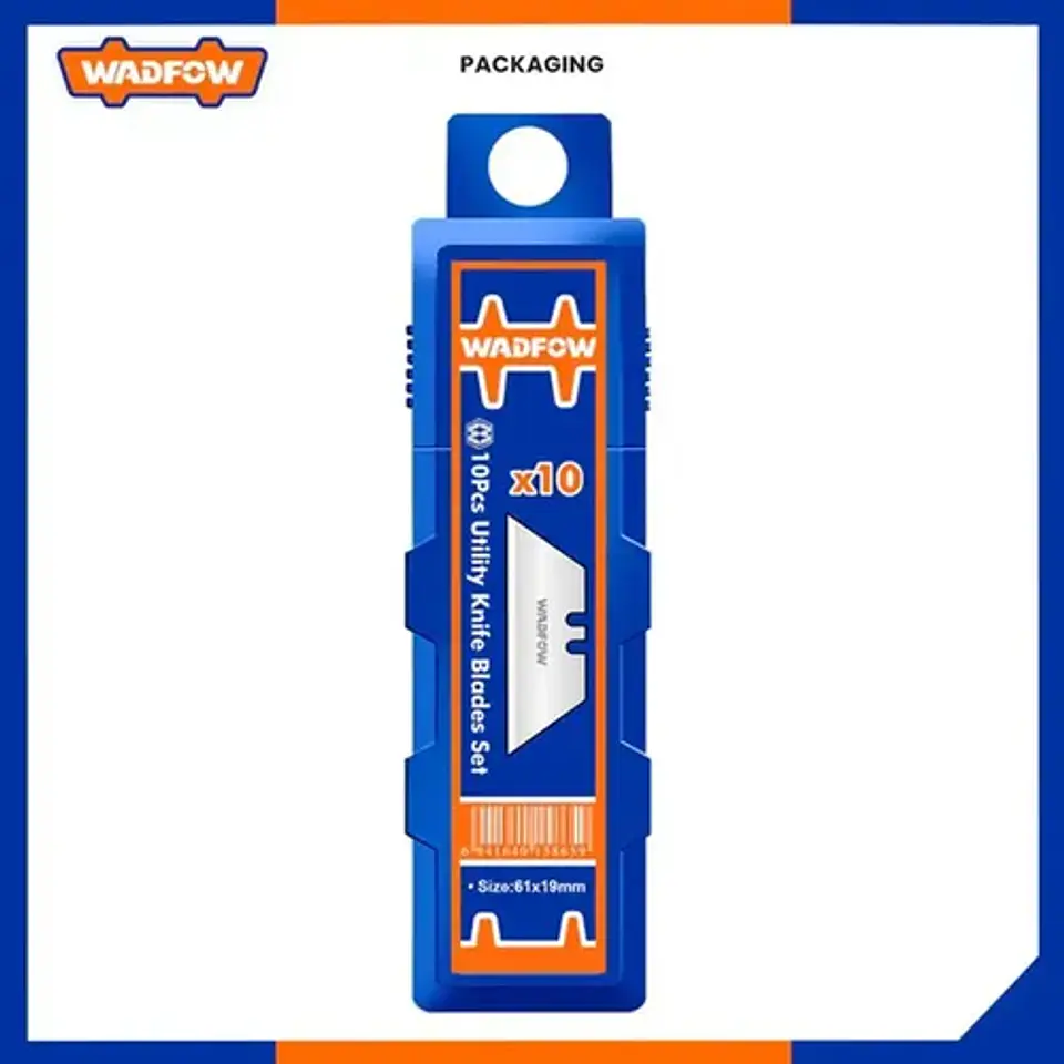 Set Pack 10 Und Repuesto Cuchillo Cartonero Wadfow 61x19 Mm 7