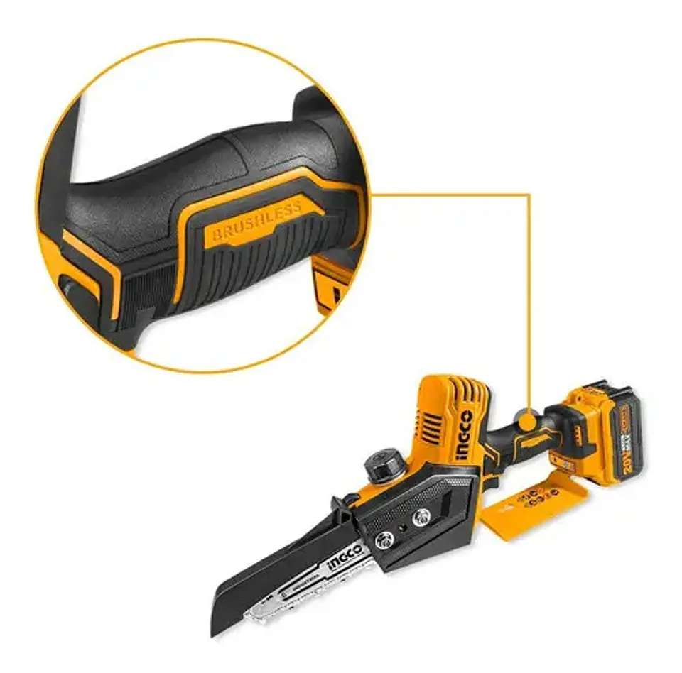 Mini Motosierra Inalambrica Brushless Ingco 20v 6 Pulgadas 2