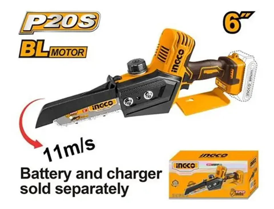 Mini Motosierra Inalambrica Brushless Ingco 20v 6 Pulgadas 6