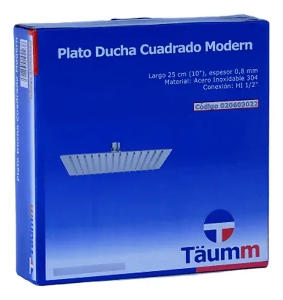 Plato Para Ducha Cuadrado 25 Cm Modern Taumm Acero Inoxidabl 4