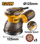 Lijadora Rotativa Eléctrica 320w 125mm 5 Pulgad Ingco Rs3216 - Miniatura 7