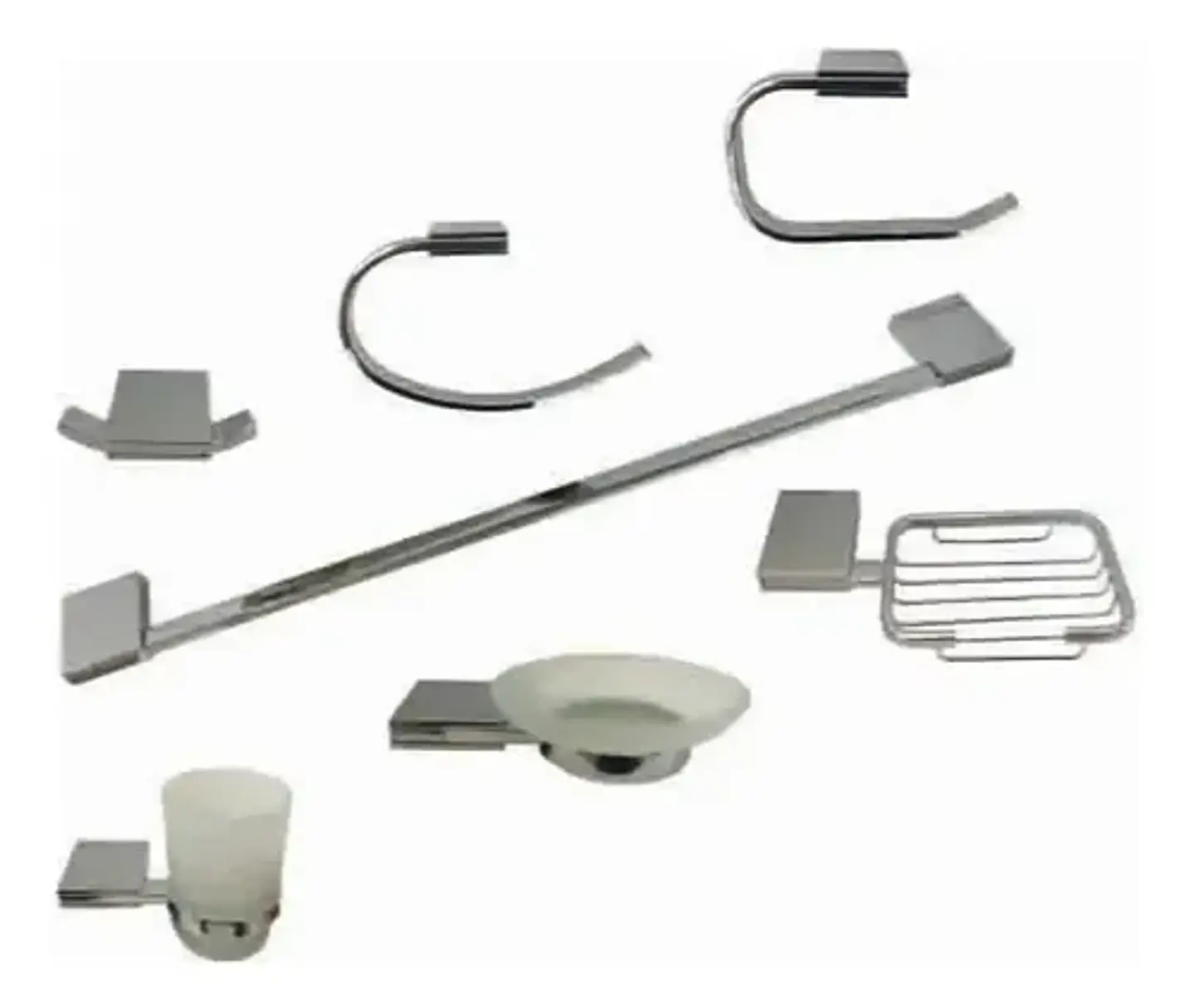 Kit Set Accesorios Pared Baño Hamburg Taumm 7 Piezas 1
