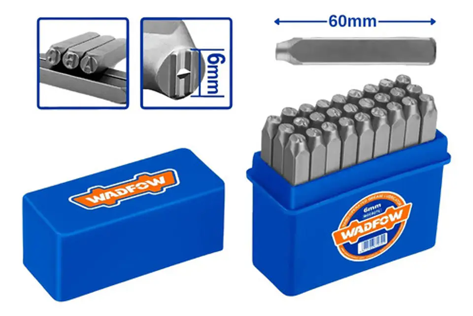 Set De 27 Punzones Letras A-z Y Simbolos 6 Mm 60 Mm Wadfow 2