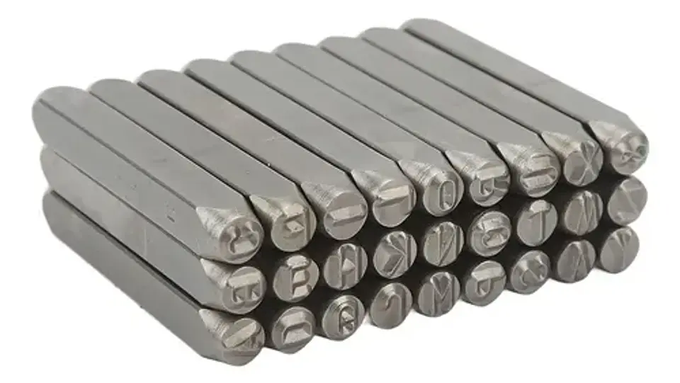 Set De 27 Punzones Letras A-z Y Simbolos 6 Mm 60 Mm Wadfow 5