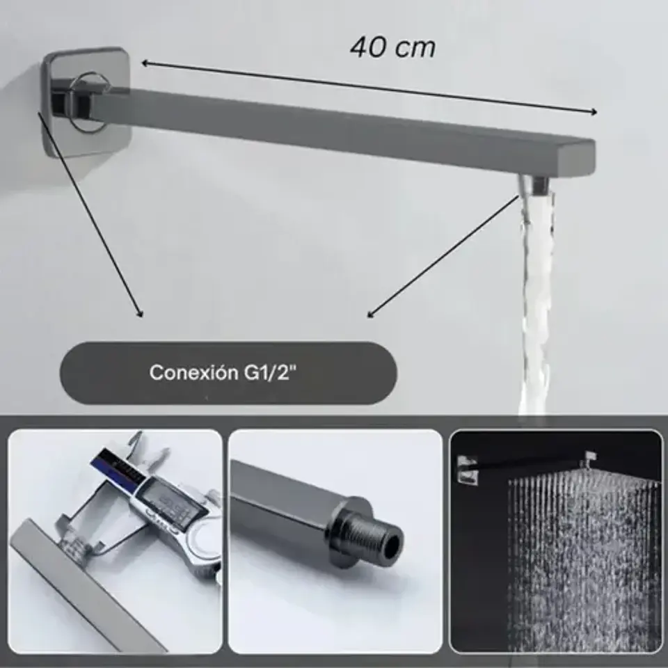 Brazo Para Ducha 40 Cm Kassel Taumm Deluxe Premium 3